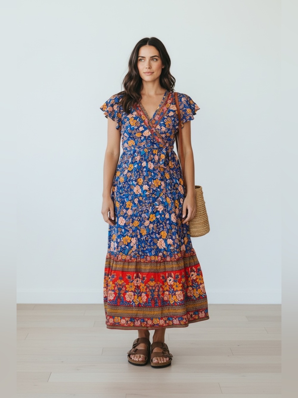 Vintage Festival Vibe Floral Dress Small Cottagecore Boho